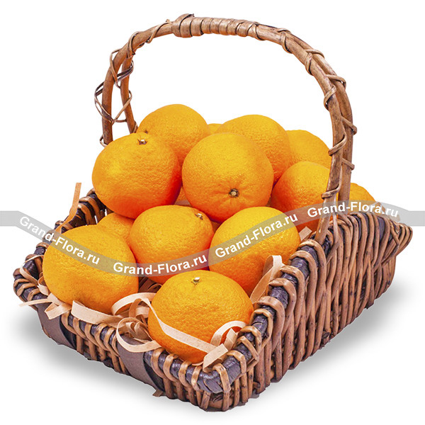 Цитрусовый заряд - корзина из фруктов подарочная
